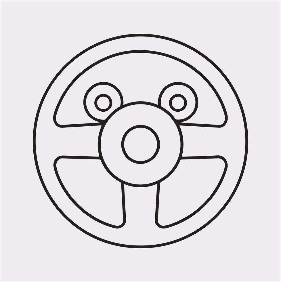 Steering wheel icon Car, auto silhouette on white background vector