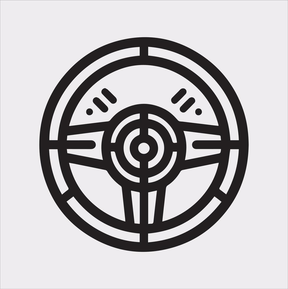 Steering wheel icon Car, auto silhouette on white background vector