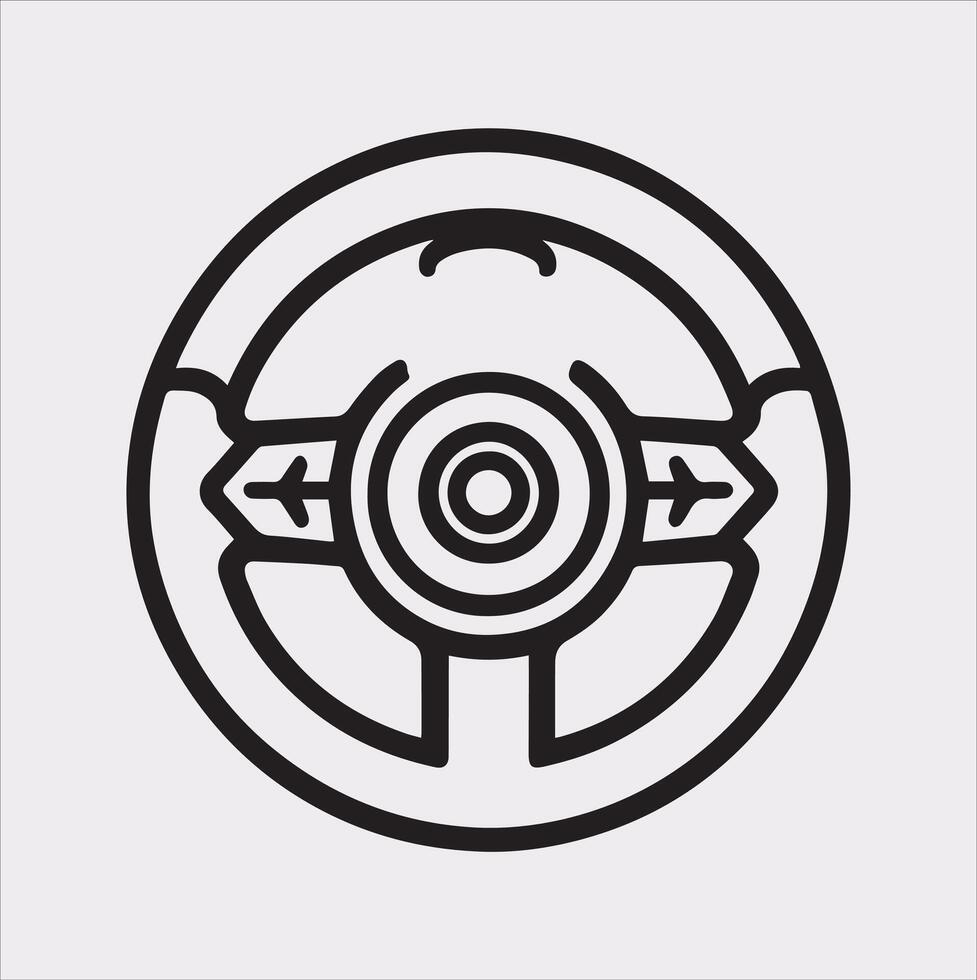 Steering wheel icon Car, auto silhouette on white background vector