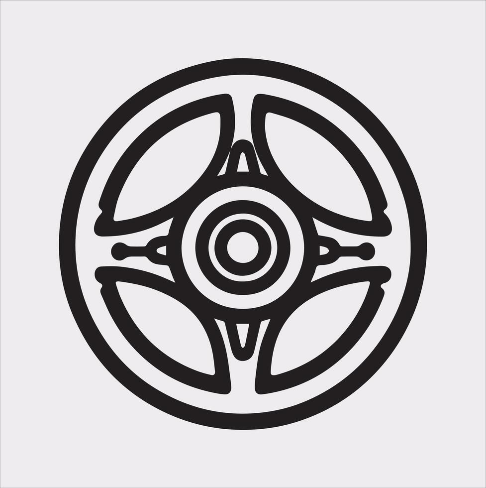Steering wheel icon Car, auto silhouette on white background vector