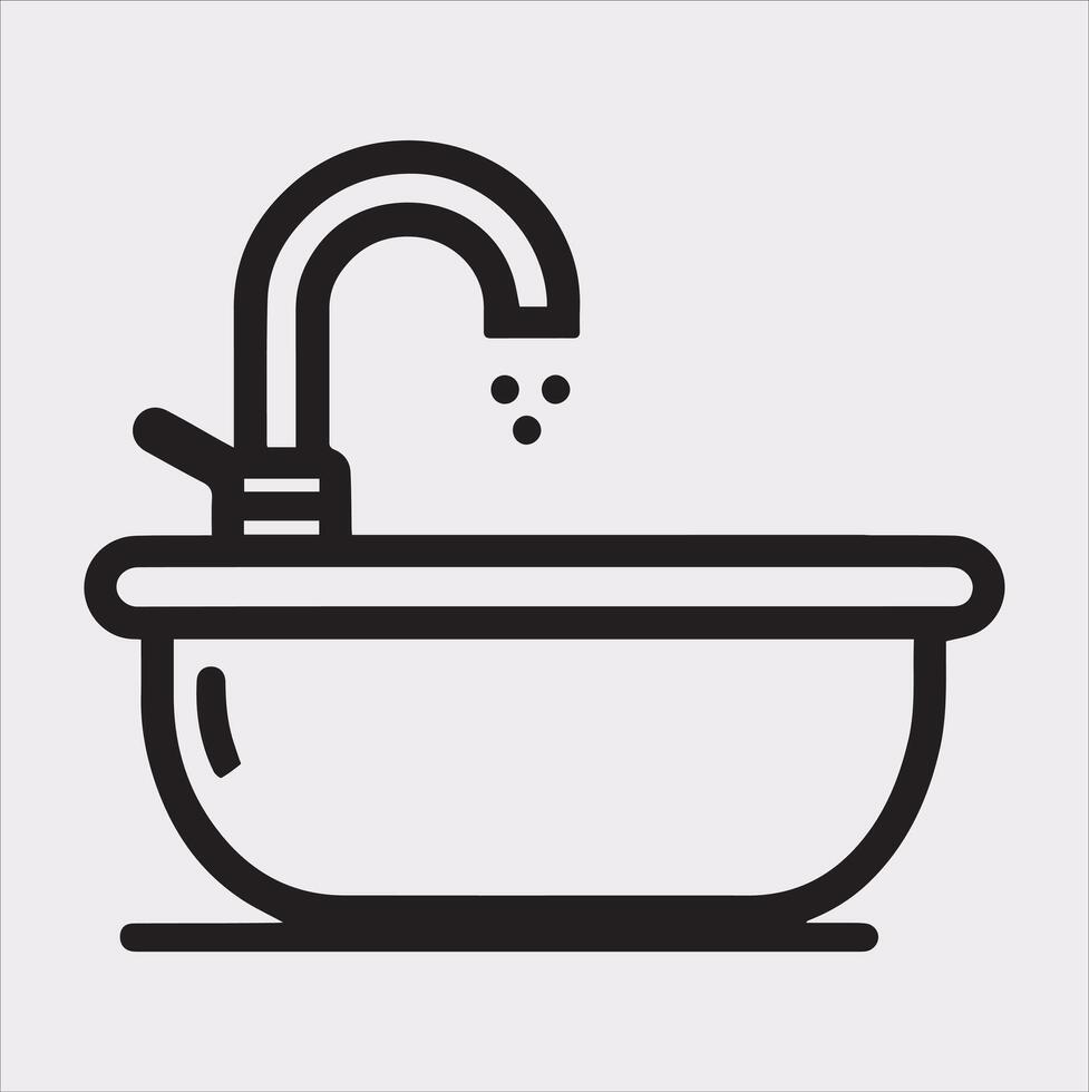 sink silhouette on white background vector
