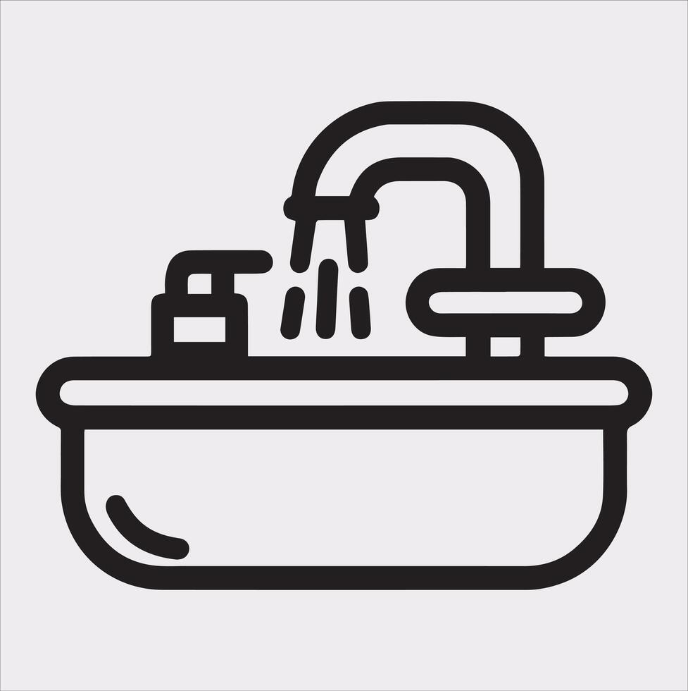 sink silhouette on white background vector