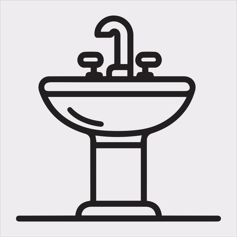 sink silhouette on white background vector