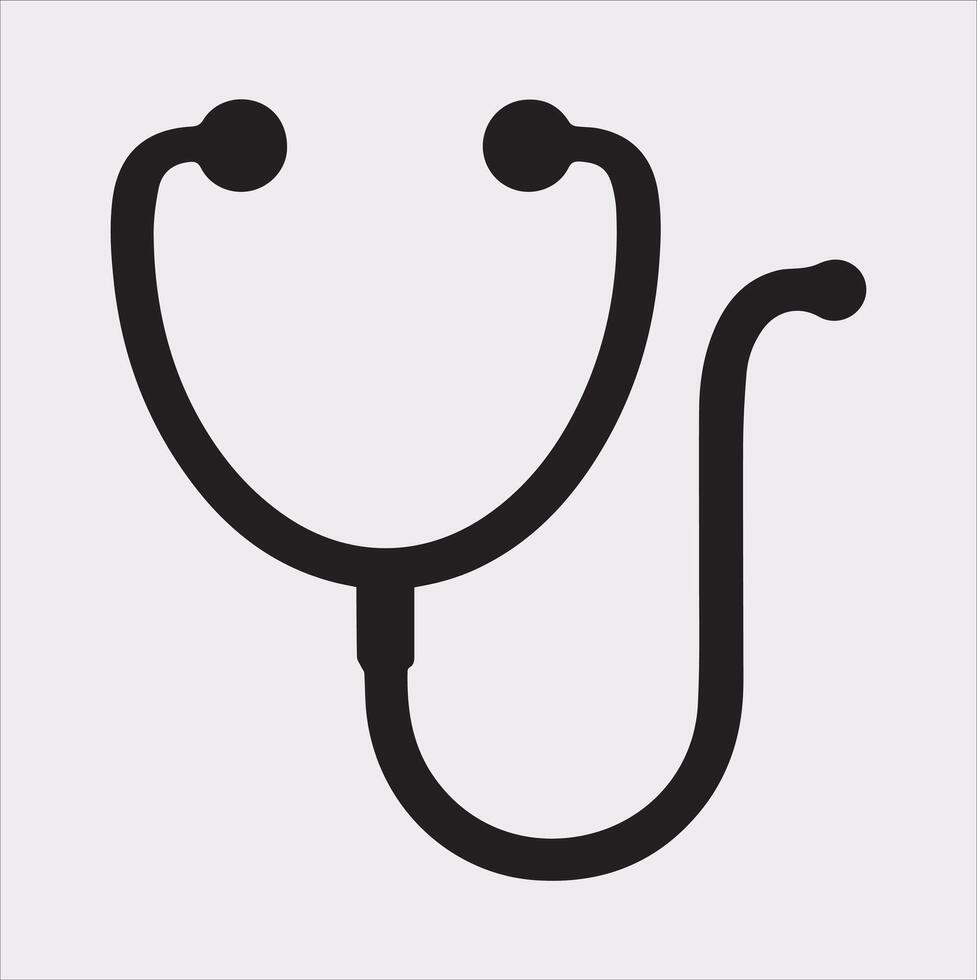 Stethoscope symbol health logo silhouette on white background vector