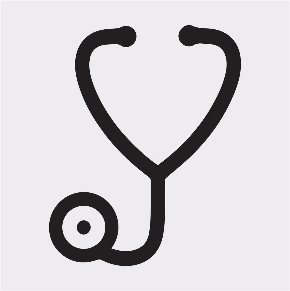 Stethoscope symbol health logo silhouette on white background vector
