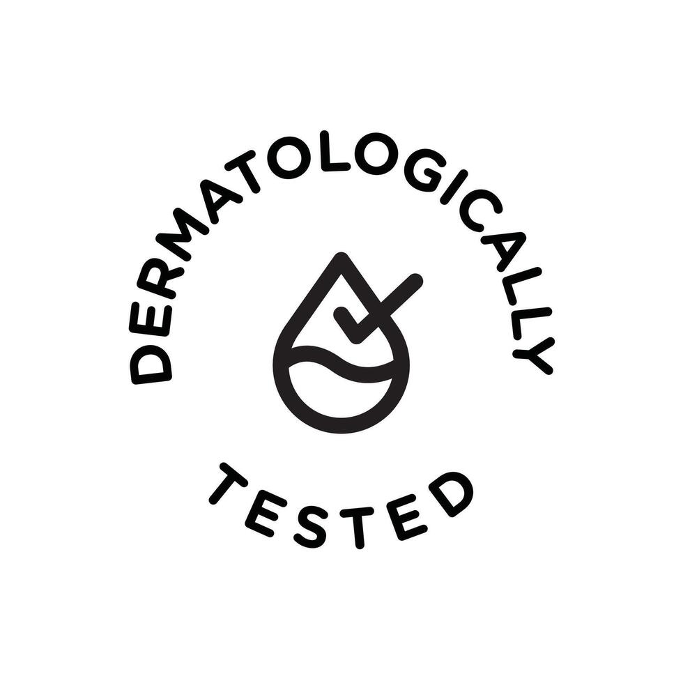 dermatologically tested icon Black line art logo vector