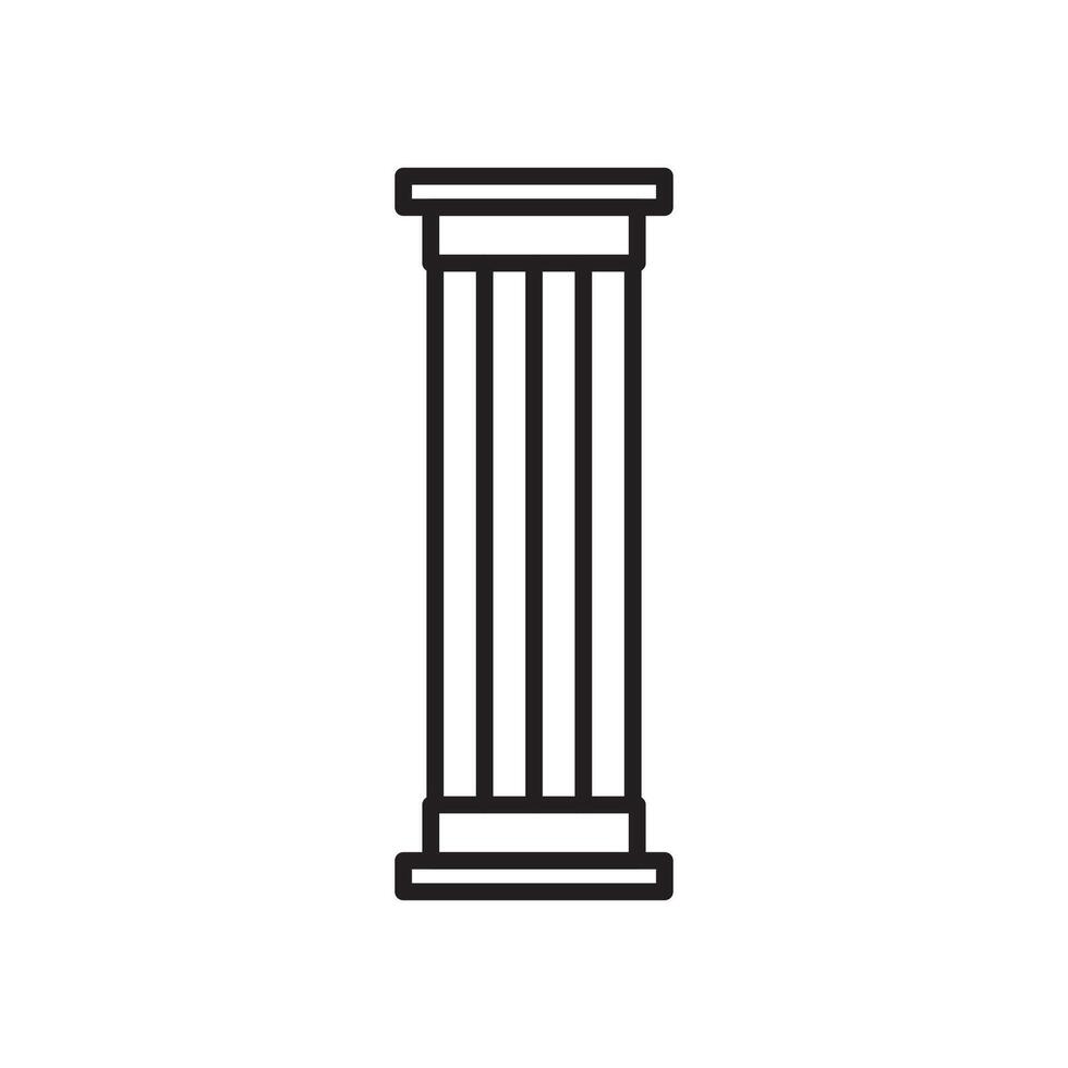 Pillar column icon Black line art logo vector