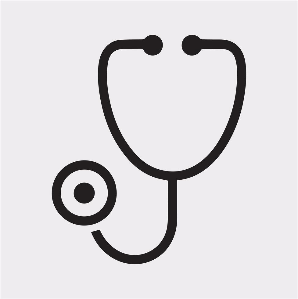 Stethoscope symbol health logo silhouette on white background vector