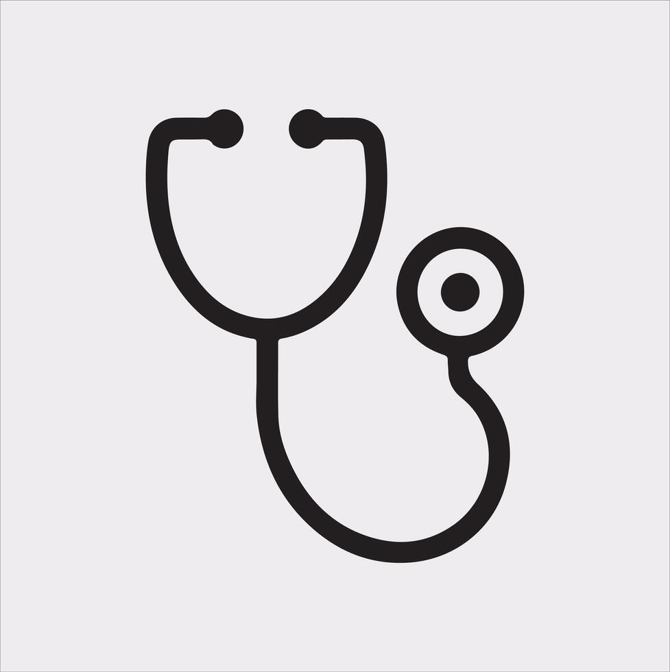 Stethoscope symbol health logo silhouette on white background vector