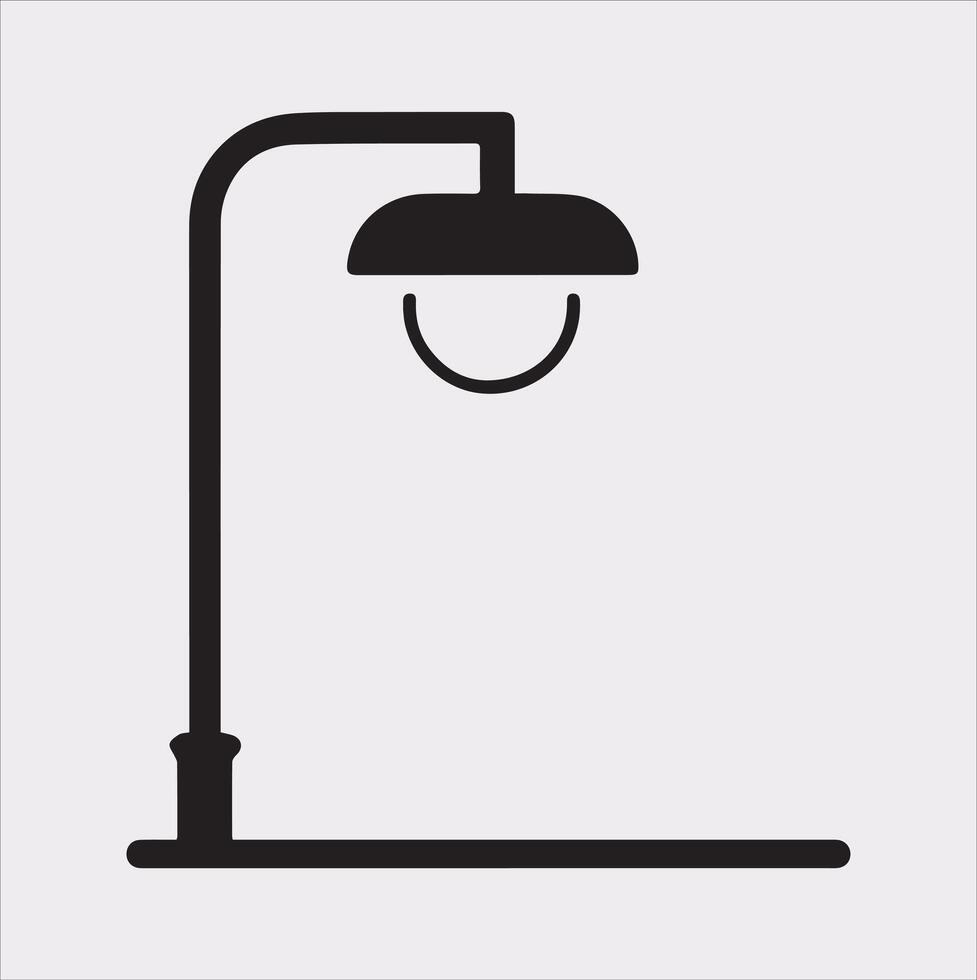Street Lamp Thin line silhouette on white background vector