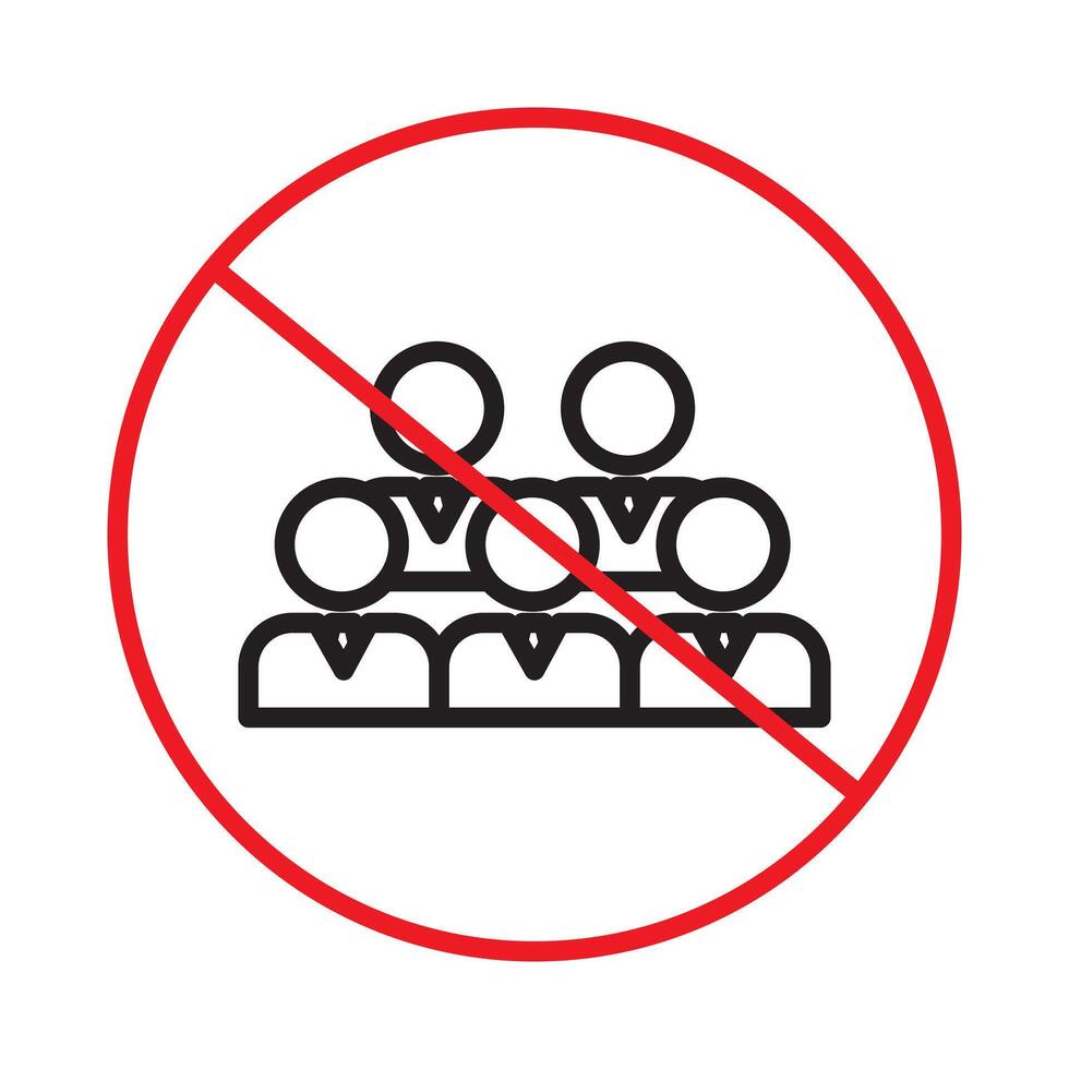 No gathering icon Black line art logo vector