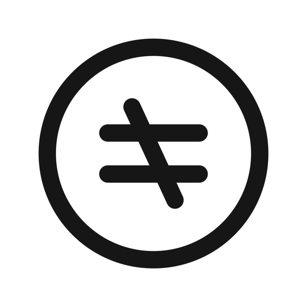 Inequality icon Black line art logo vector