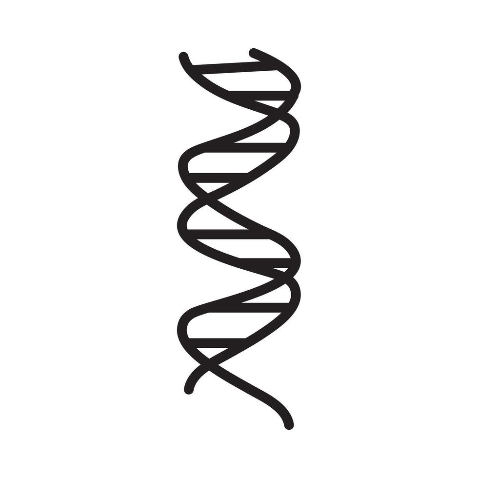 DNA icon Black line art logo vector