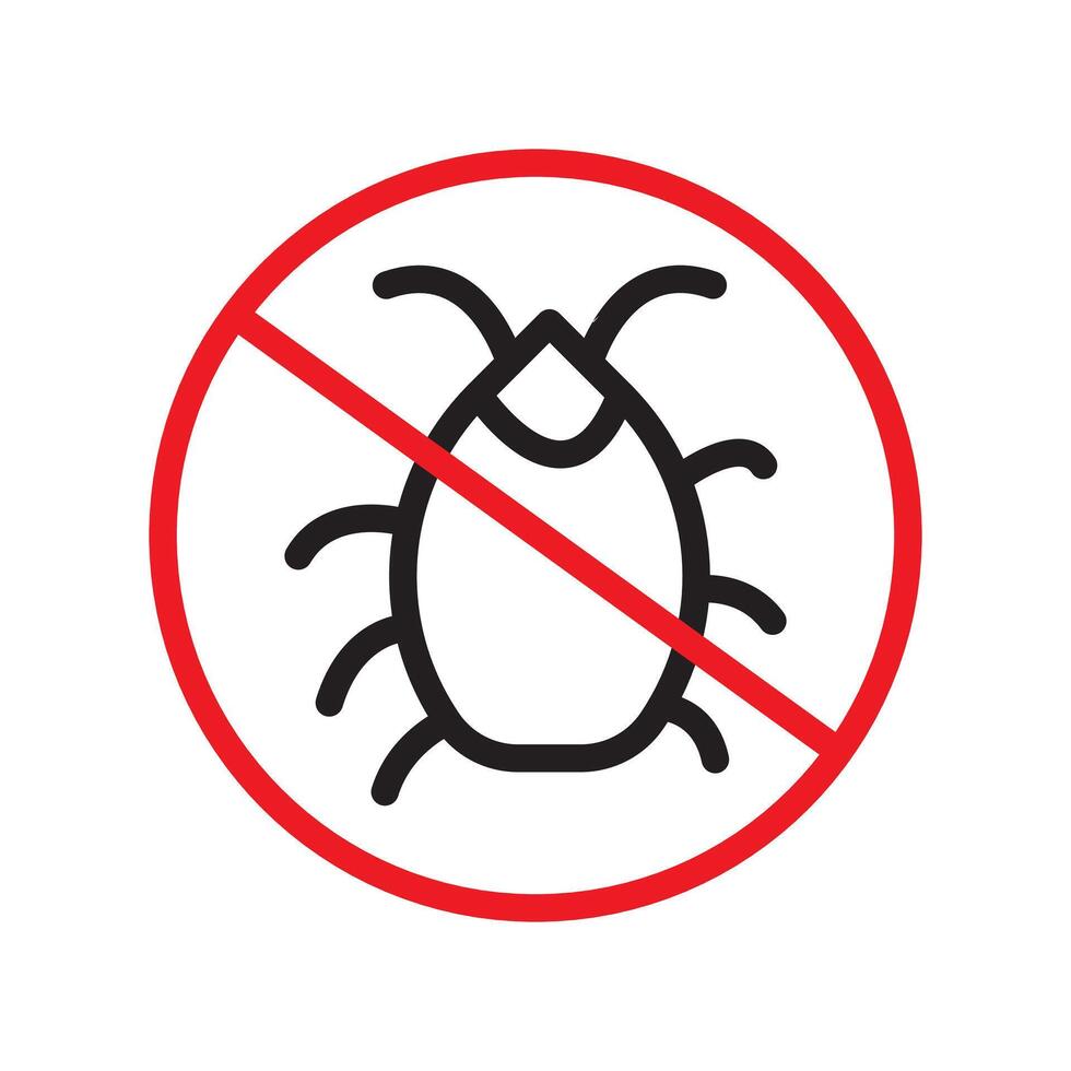 Pest control icon Black line art logo vector