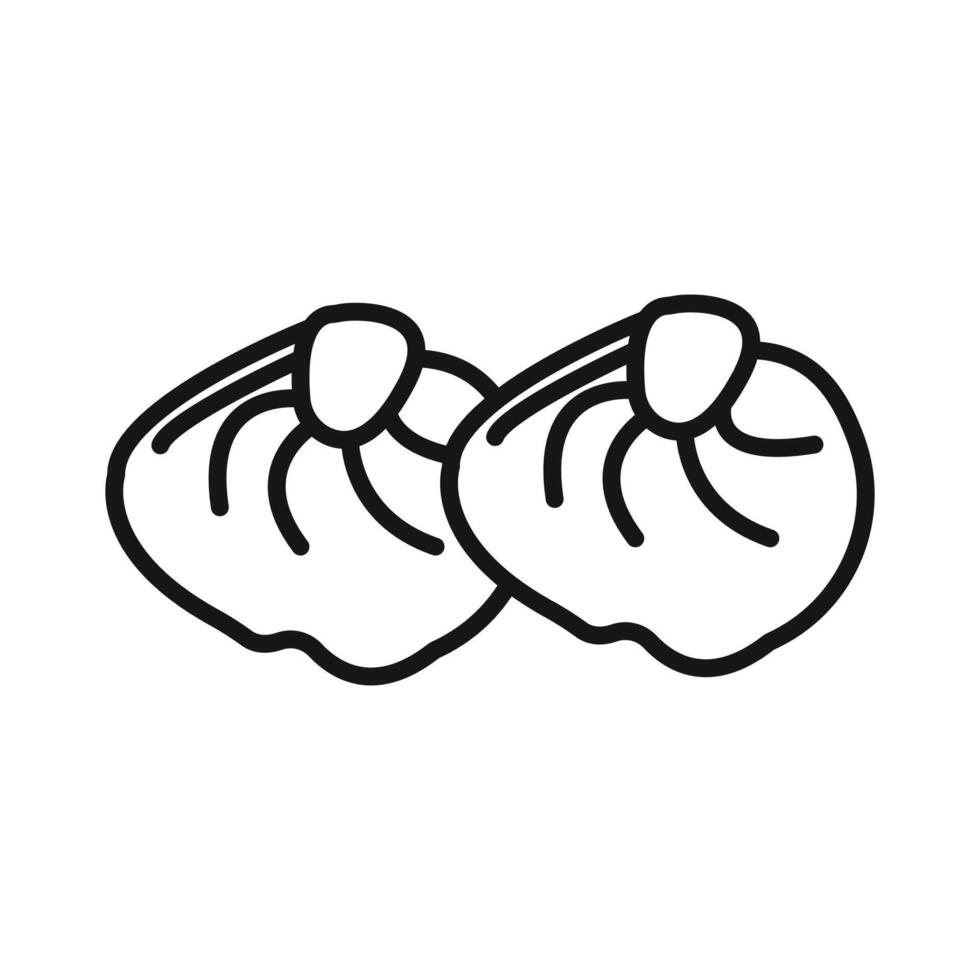 dumplings icon Black line art logo vector