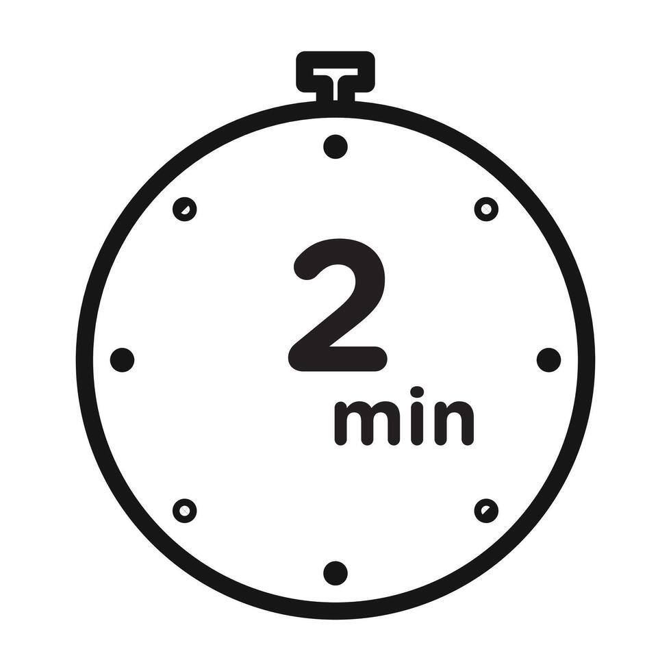 Minute timer icon Black line art logo vector