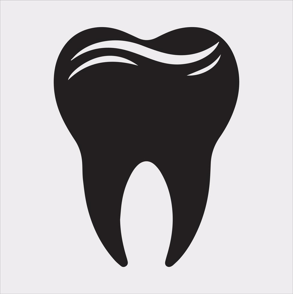 Tooth silhouette on white background vector