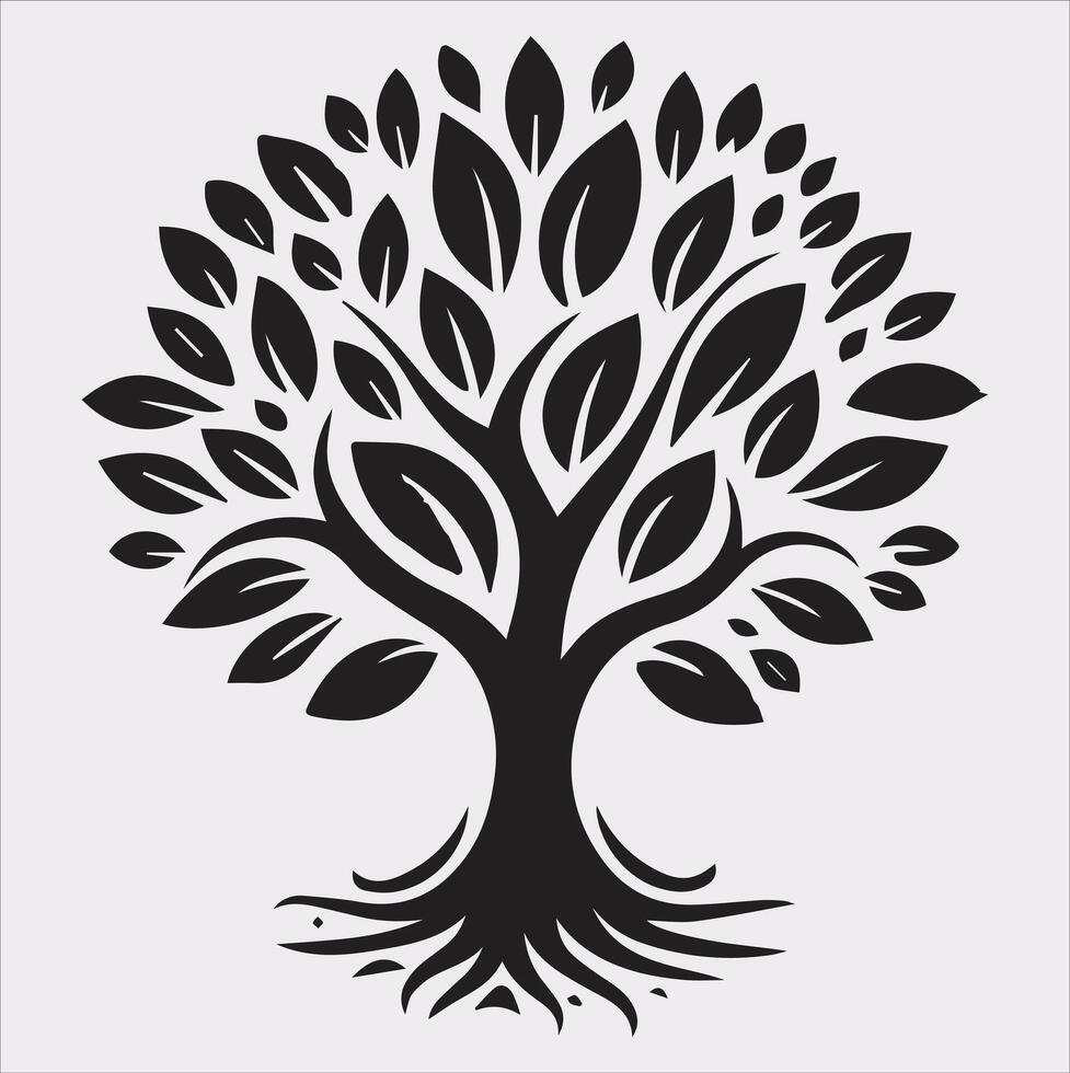 tree logo silhouette on white background vector