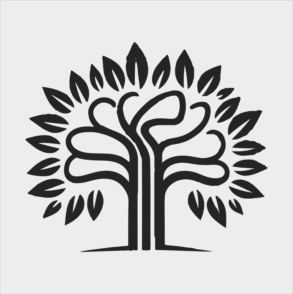 tree logo silhouette on white background vector