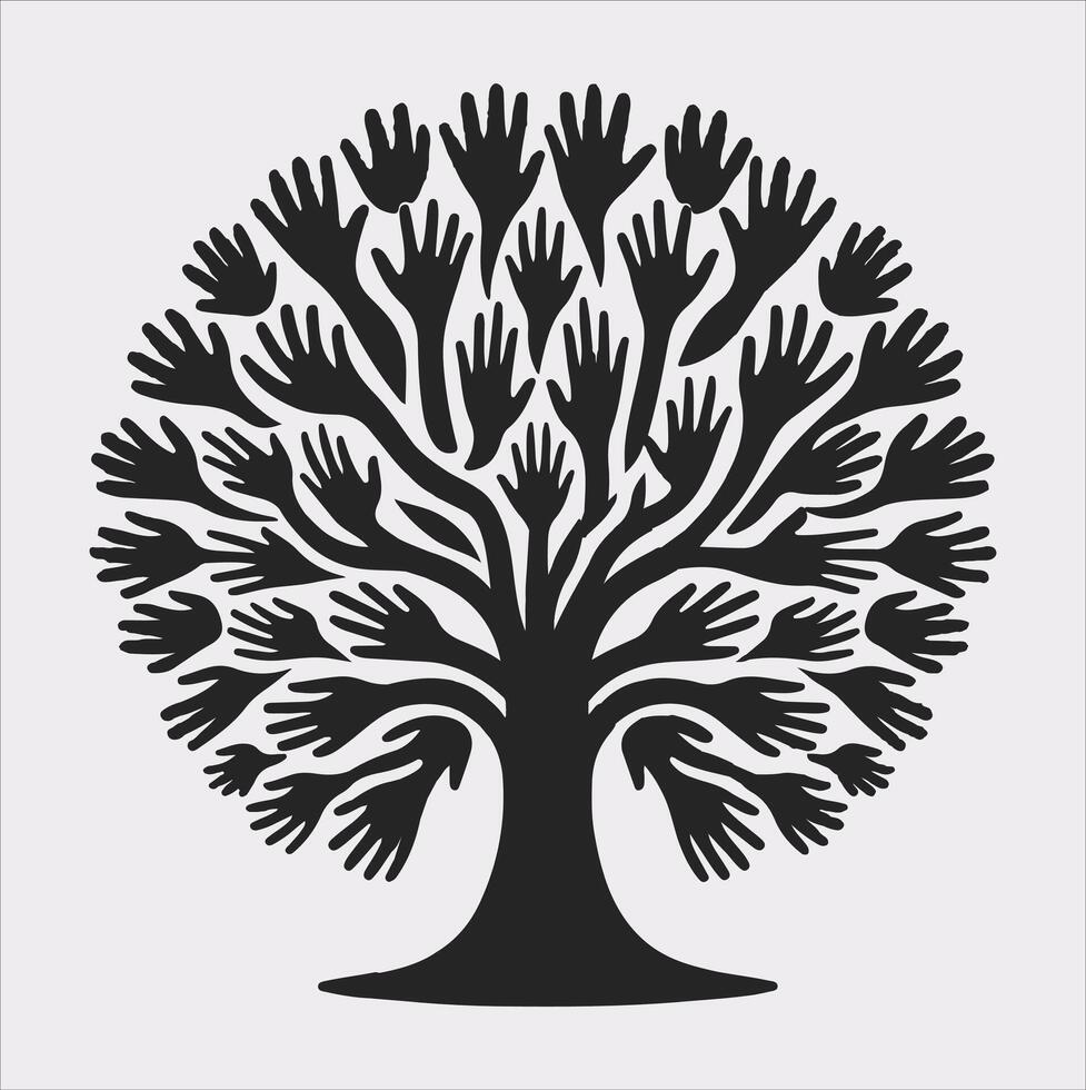 tree logo silhouette on white background vector