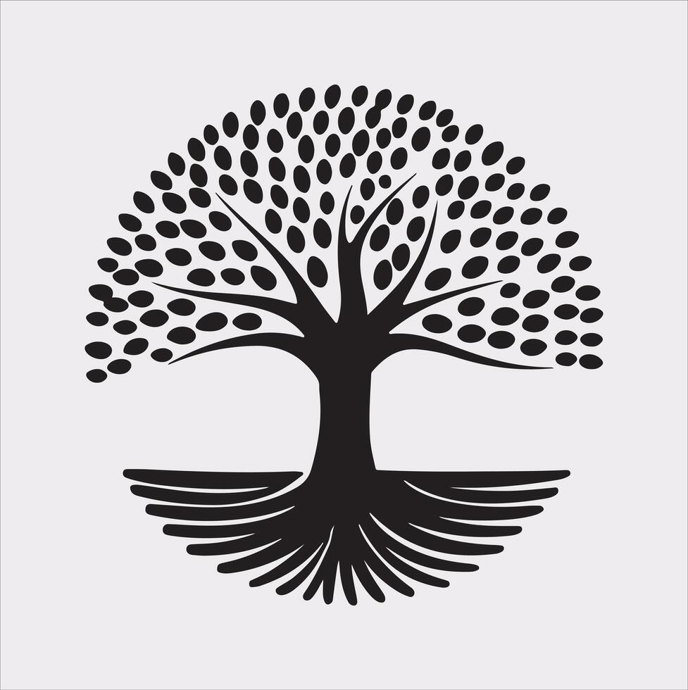 tree logo silhouette on white background vector