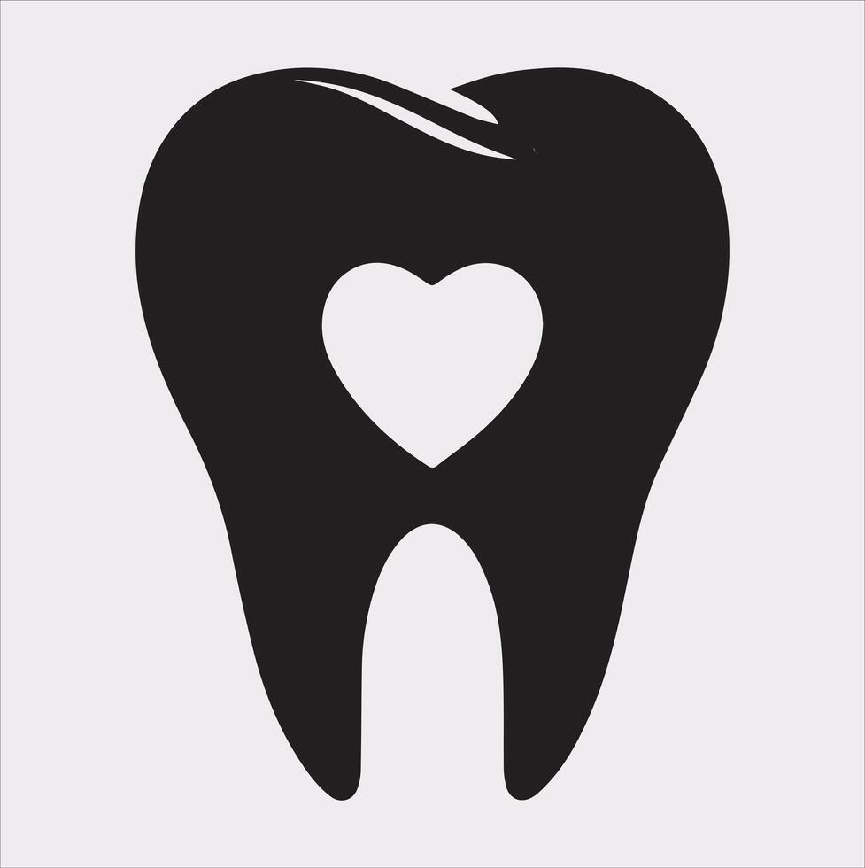 Tooth silhouette on white background vector
