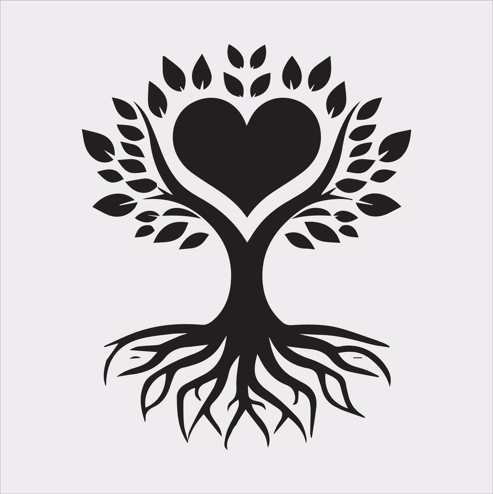 tree logo silhouette on white background vector