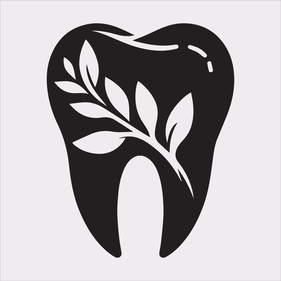Tooth silhouette on white background vector
