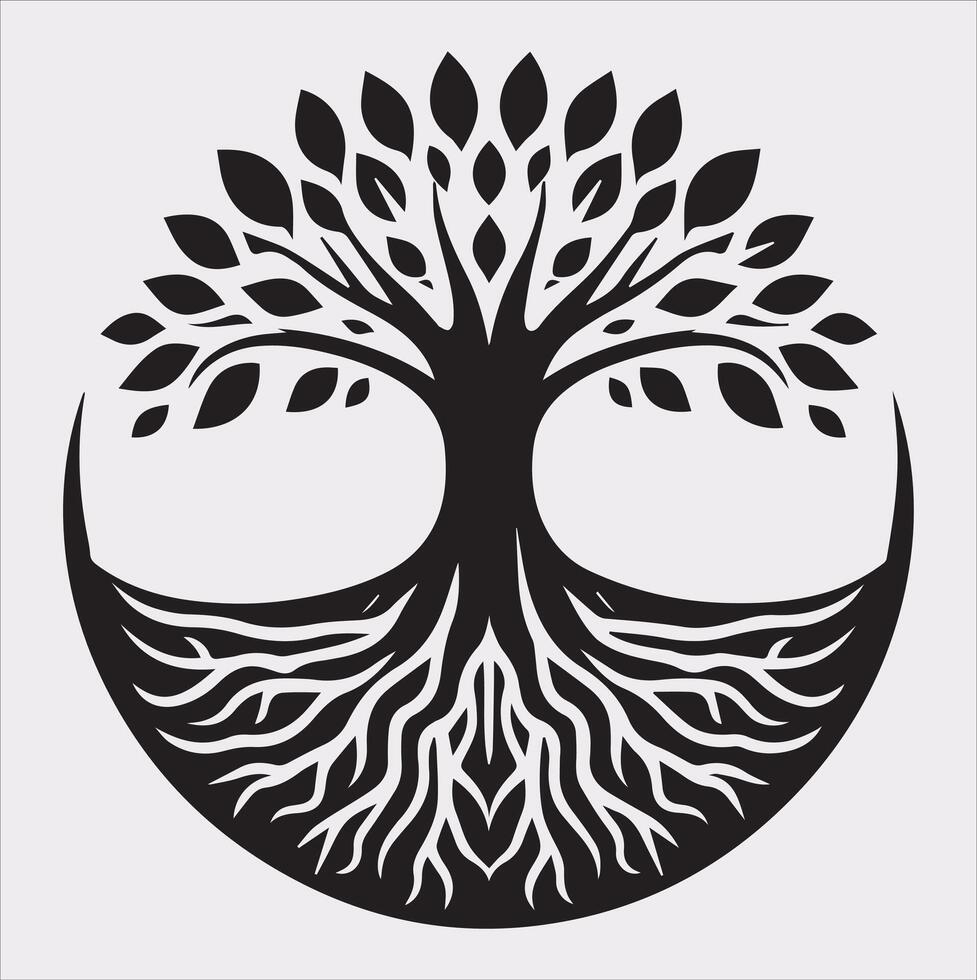 tree logo silhouette on white background vector