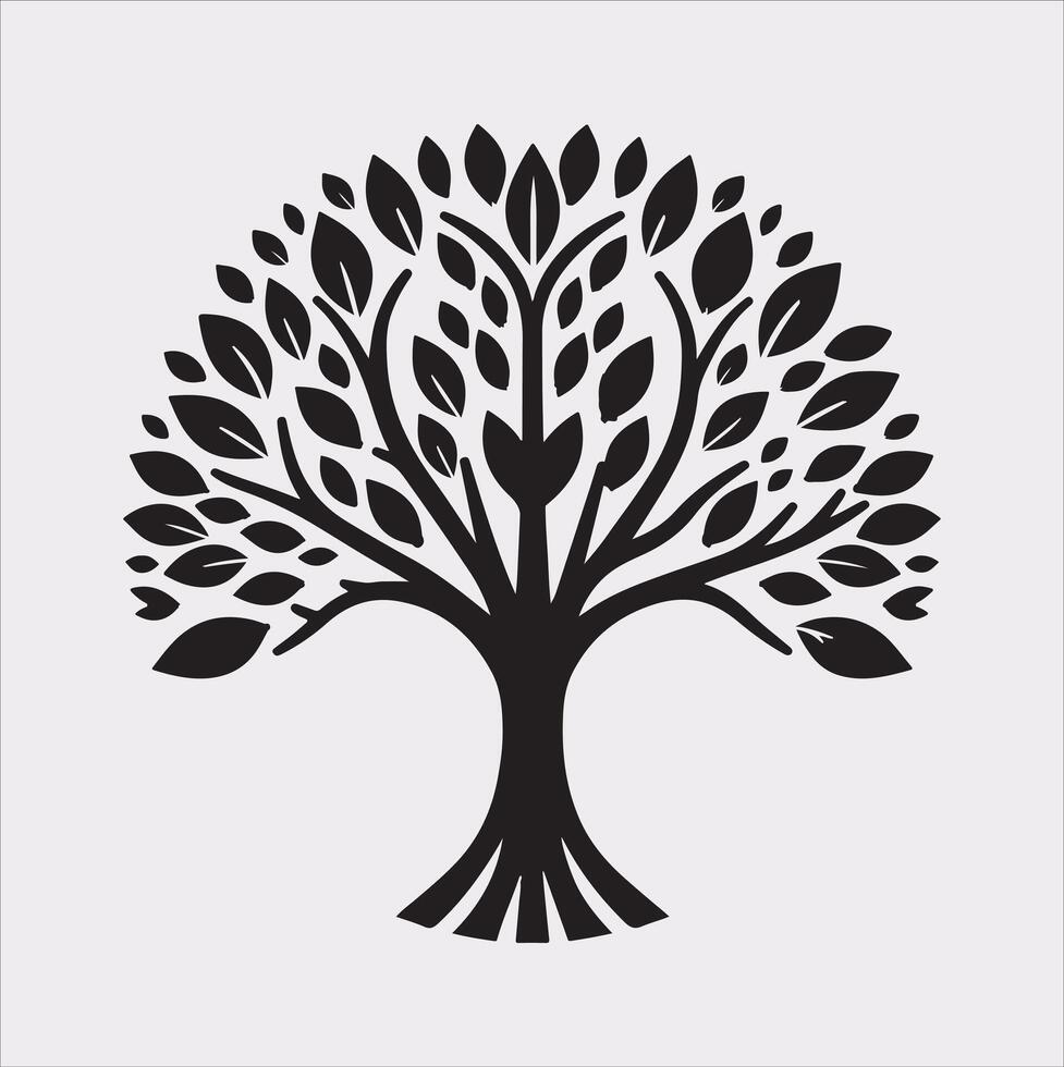 tree logo silhouette on white background vector