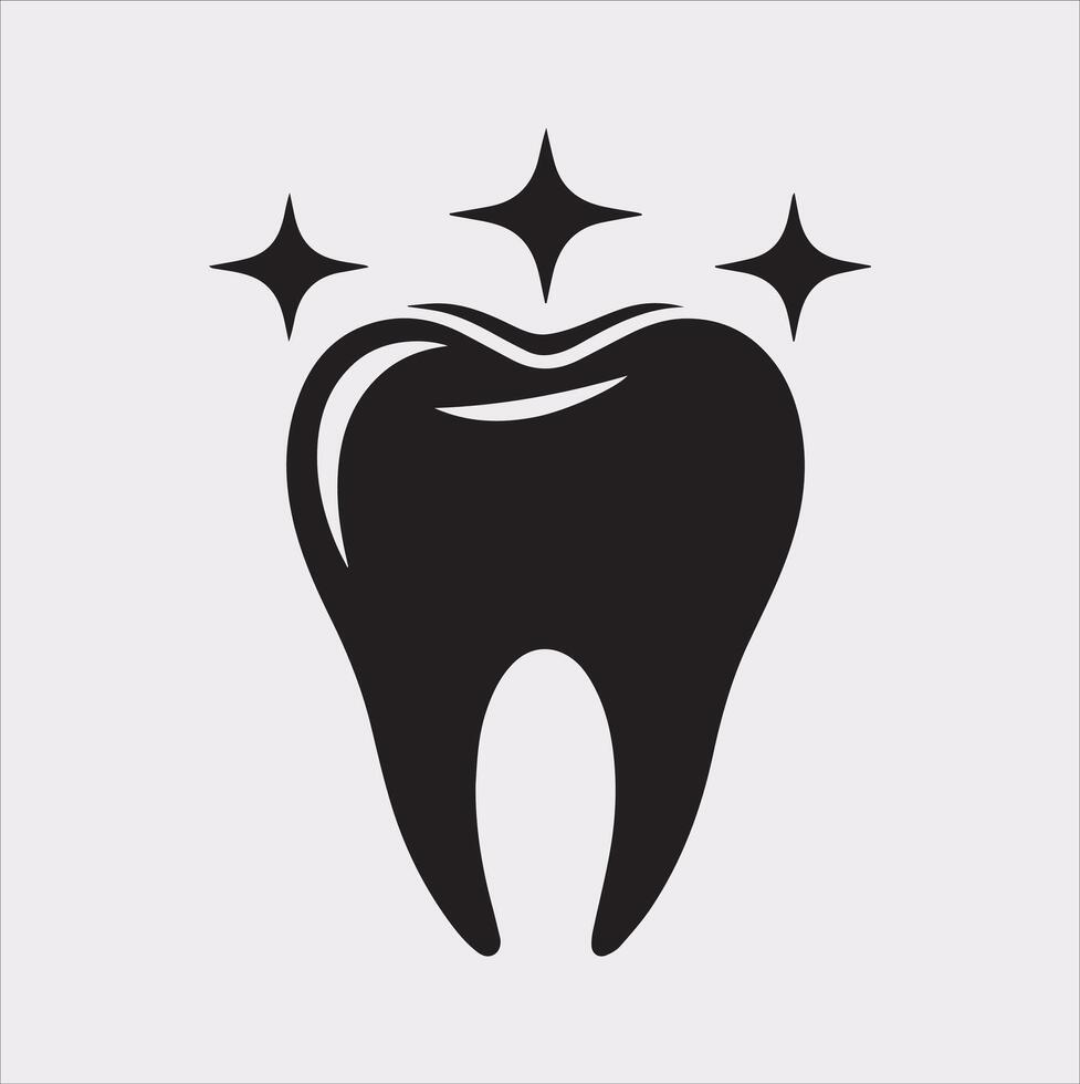 Tooth silhouette on white background vector