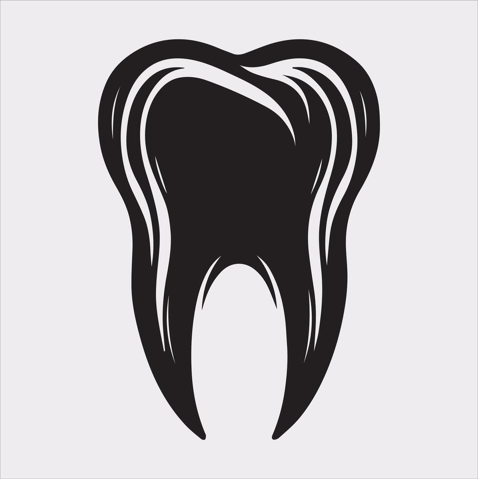 Tooth silhouette on white background vector