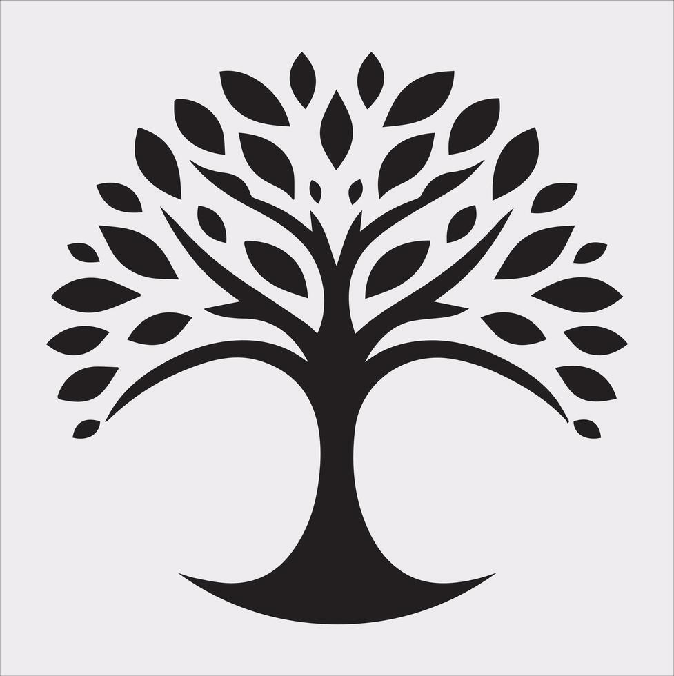 tree logo silhouette on white background vector