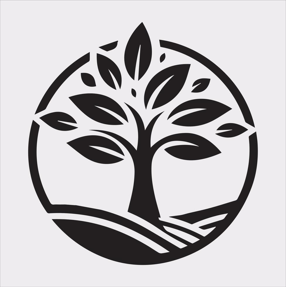tree logo silhouette on white background vector