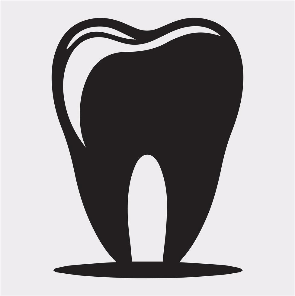 Tooth silhouette on white background vector