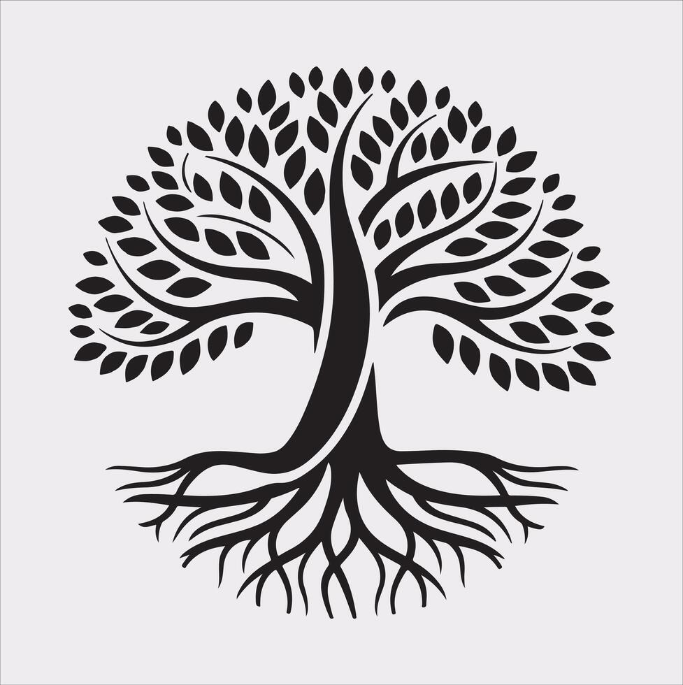tree logo silhouette on white background vector