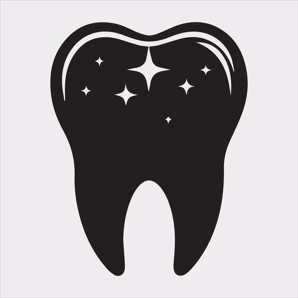 Tooth silhouette on white background vector