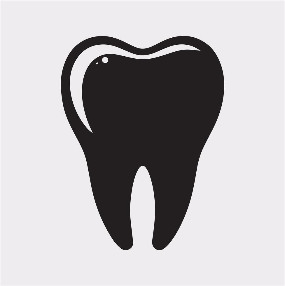 Tooth silhouette on white background vector