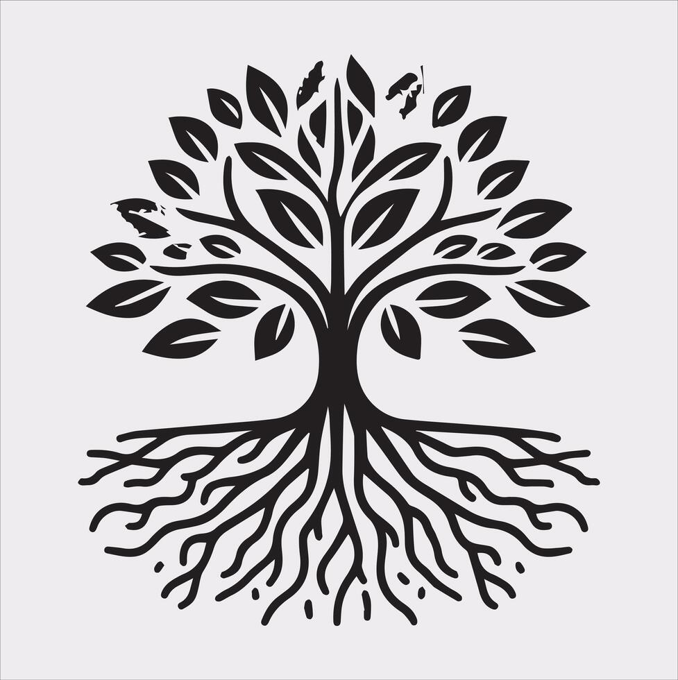 tree logo silhouette on white background vector