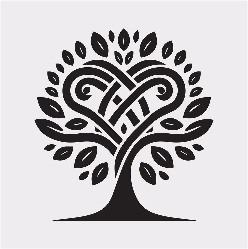 tree logo silhouette on white background vector