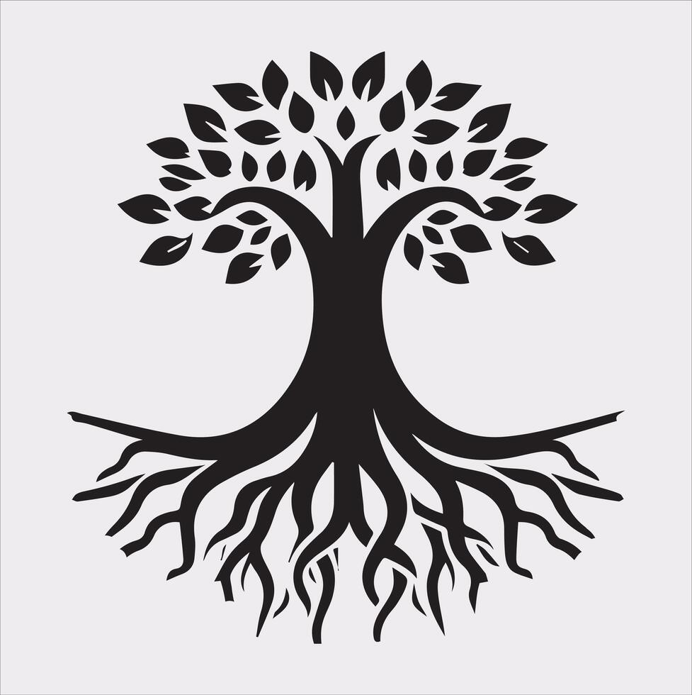 tree logo silhouette on white background vector