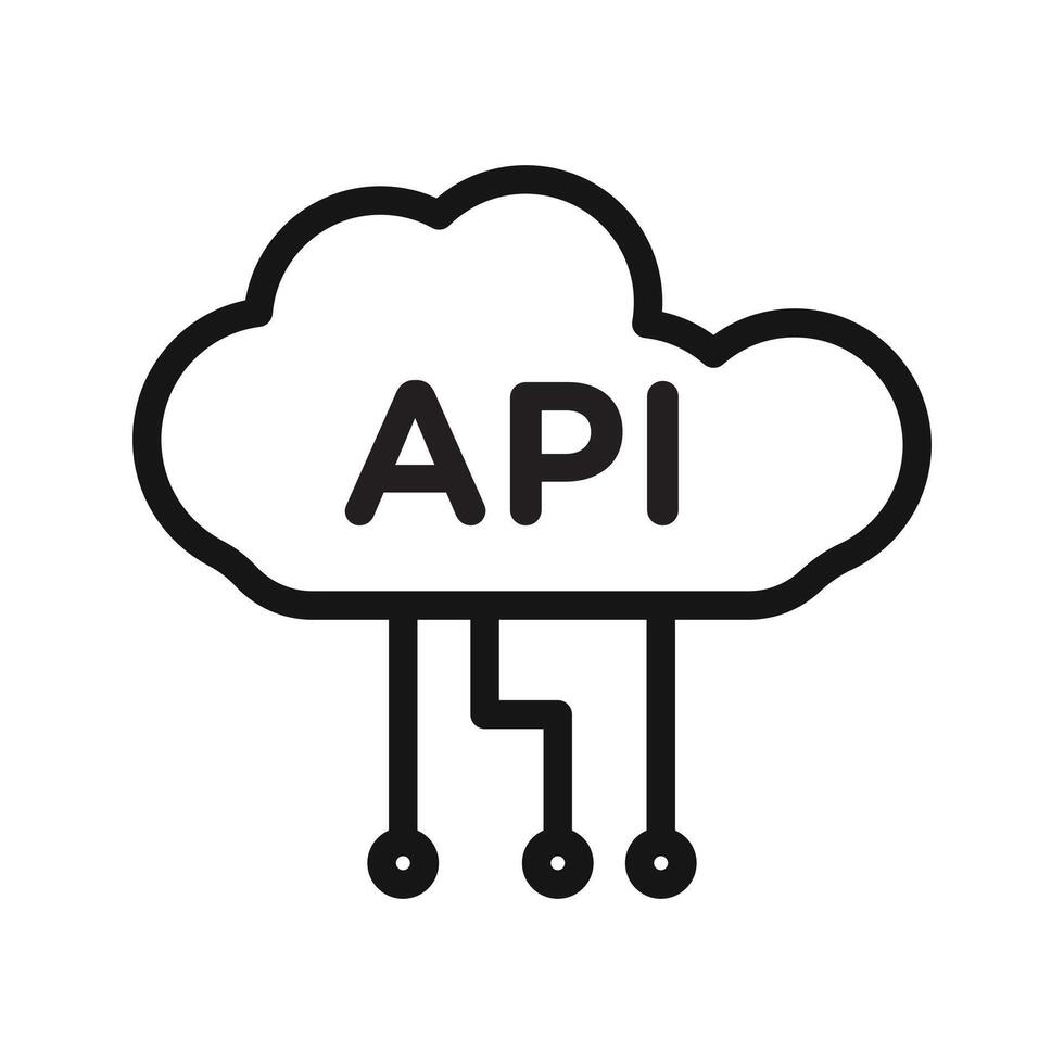 Cloud API icon Black line art logo vector