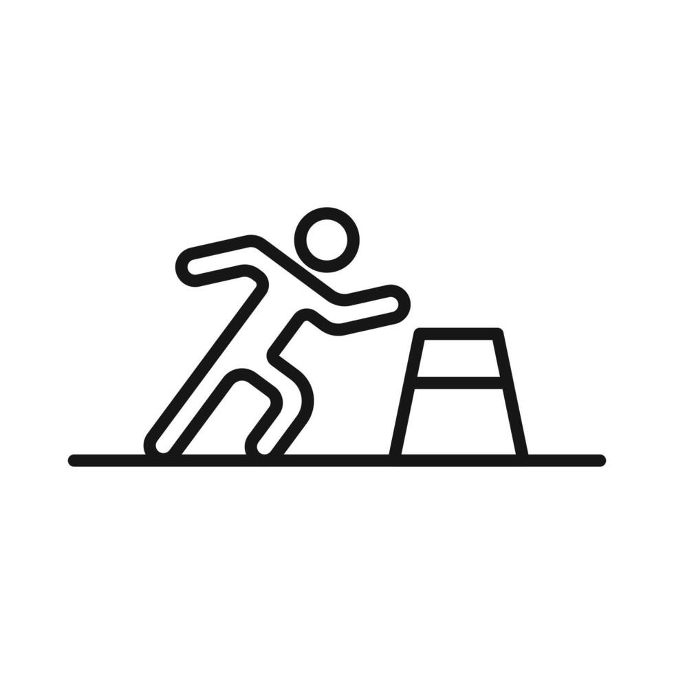 Obstacle race icon Black line art logo vector