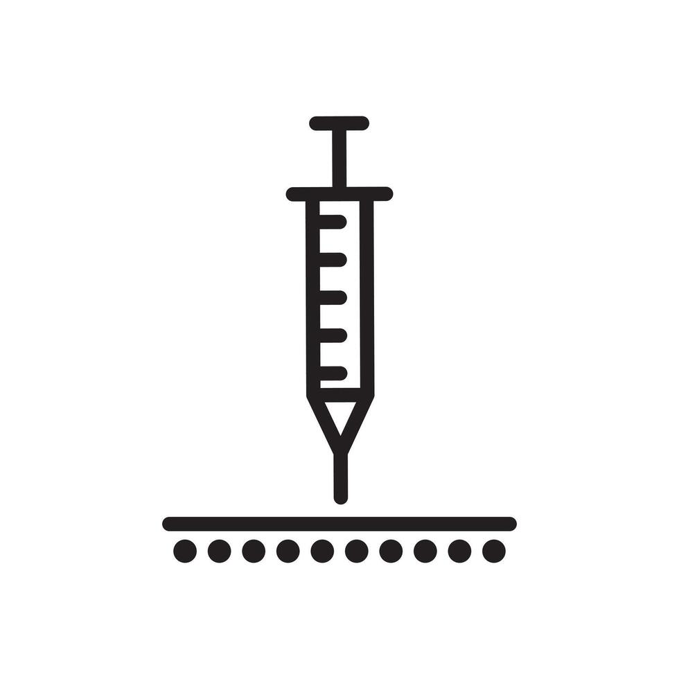 Intradermal injection icon Black line art logo vector