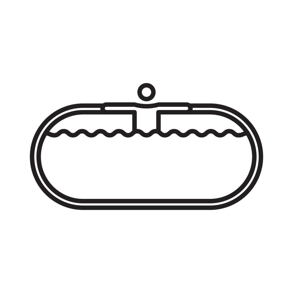 Man relaxing in jacuzzi icon Black line art logo vector