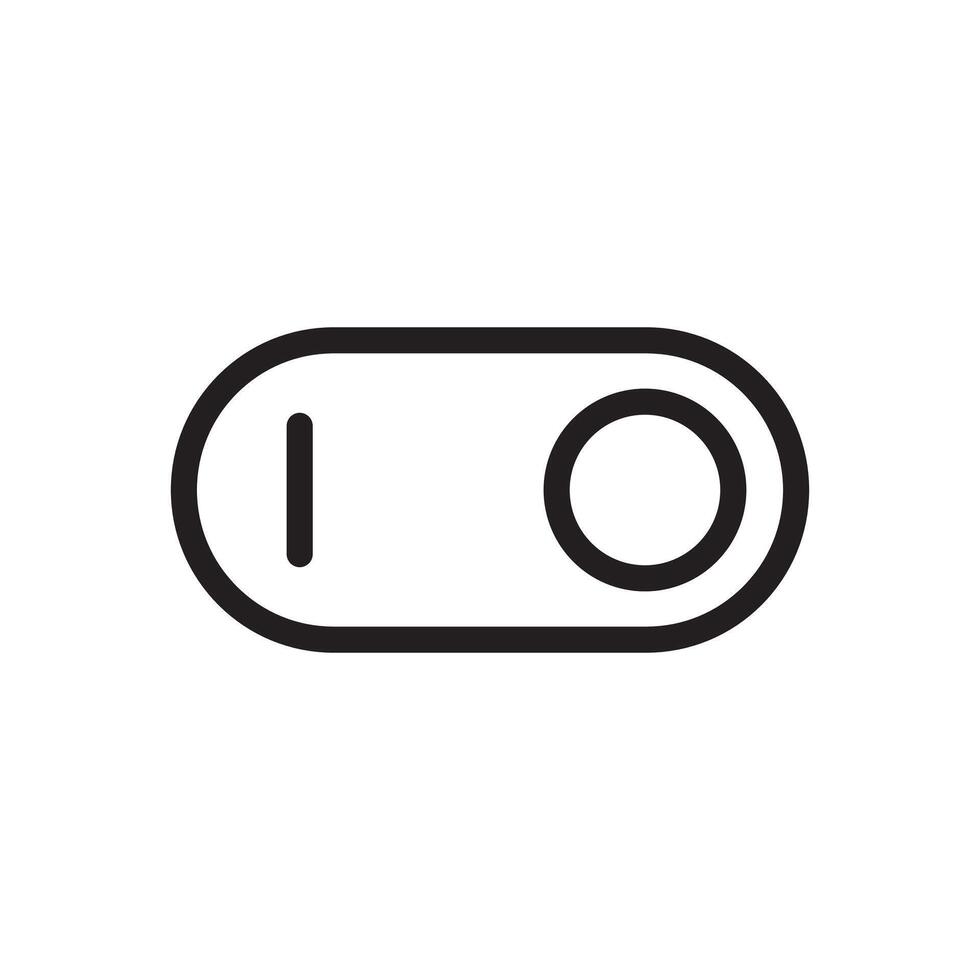 Toggle switch icon Black line art logo vector