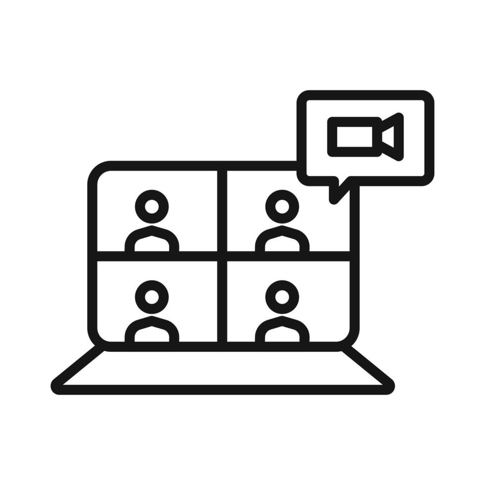 conference icon Black line art logo vector