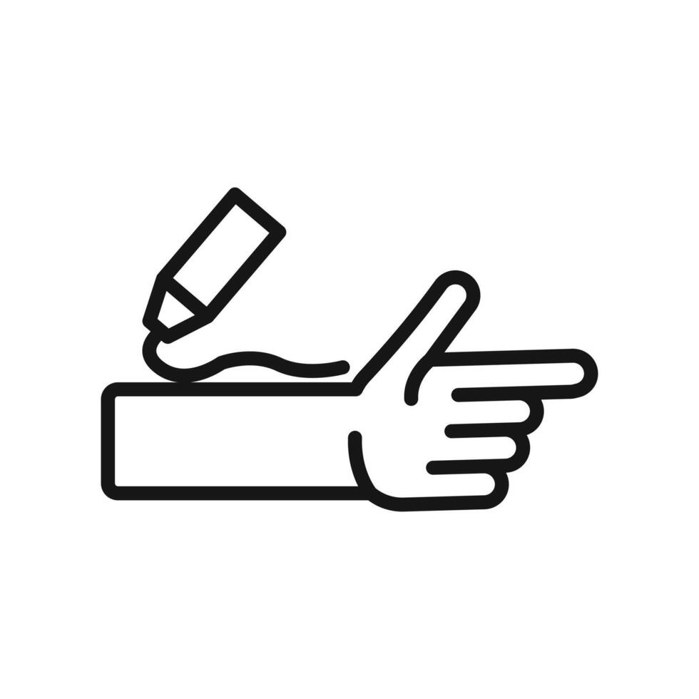 relief gel on arm icon Black line art logo vector