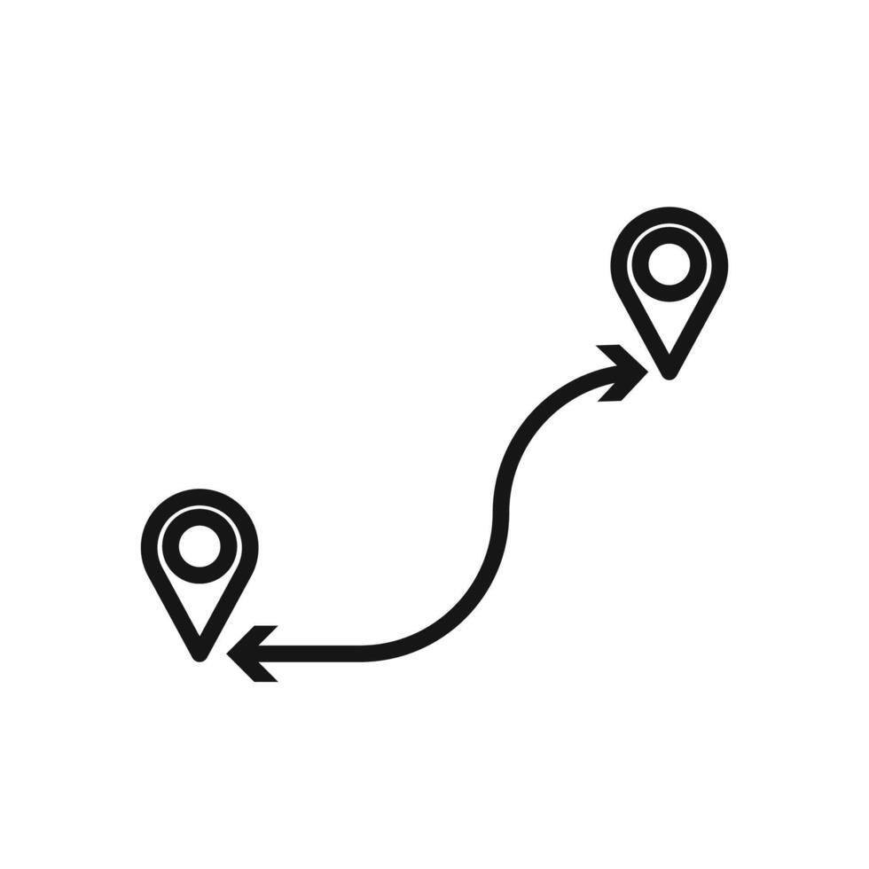 Destination distancing icon Black line art logo vector