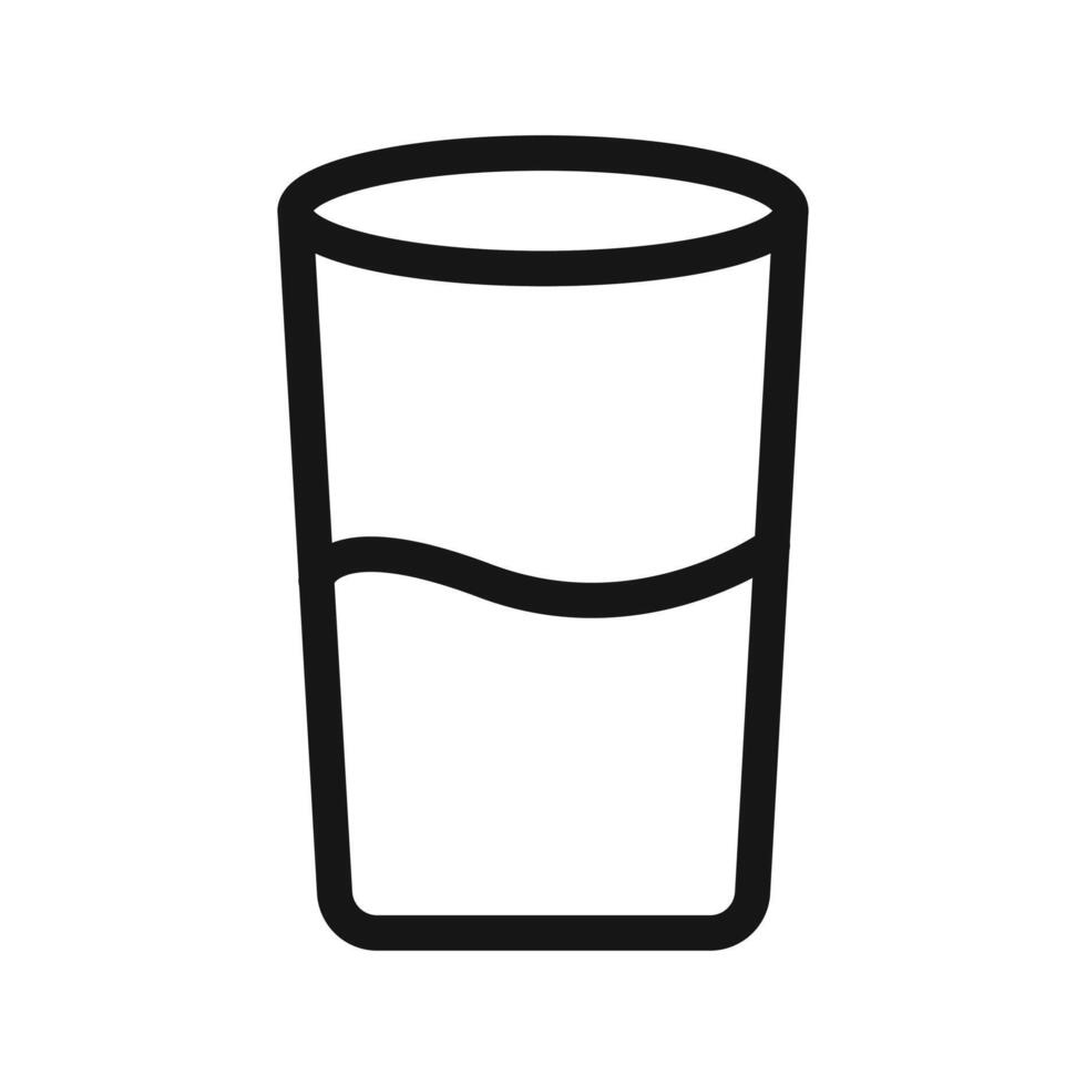 Glass of water icon Black line art logo vector